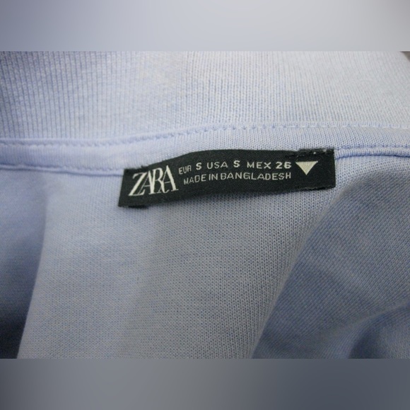 ZARA Blue Ribbed Polo Bodycon Mini Dress - Picture 10 of 11